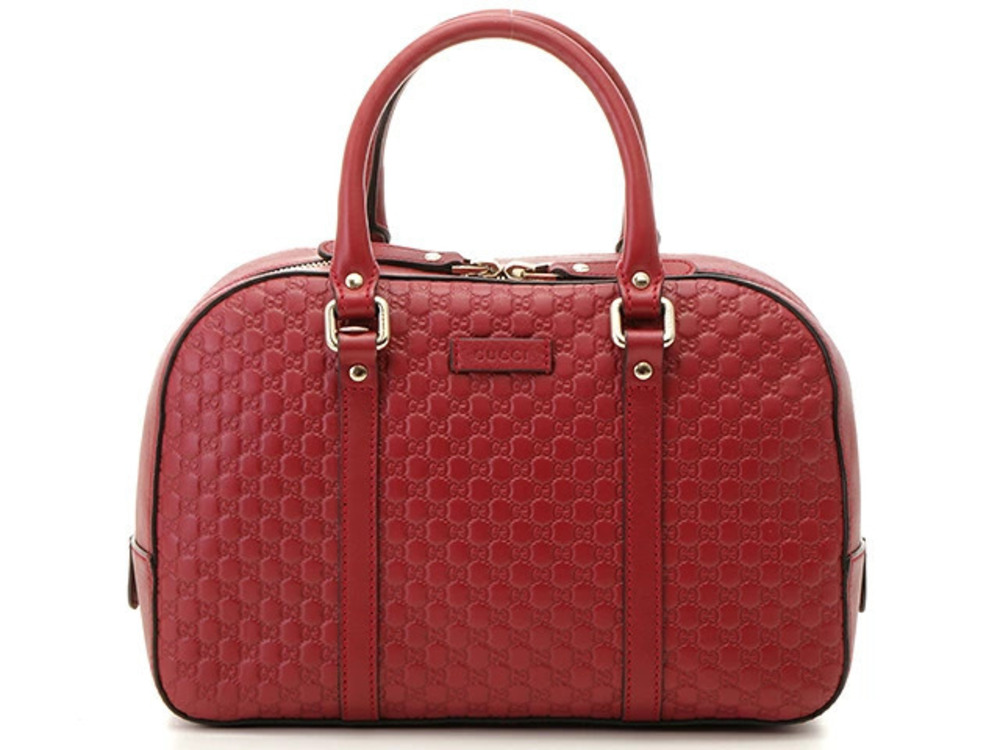 Gucci Microguccissima Shoulder Bag Red Calfskin